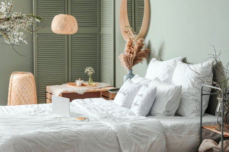 rustgevende kleuren in de slaapkamer - groentinten