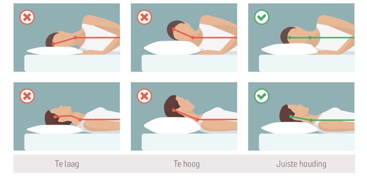 hoofdkussen en slaaphouding